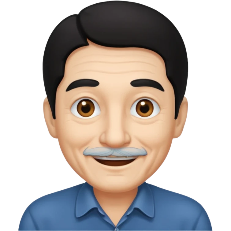 Old man with black hair and eyes but handsome emoji