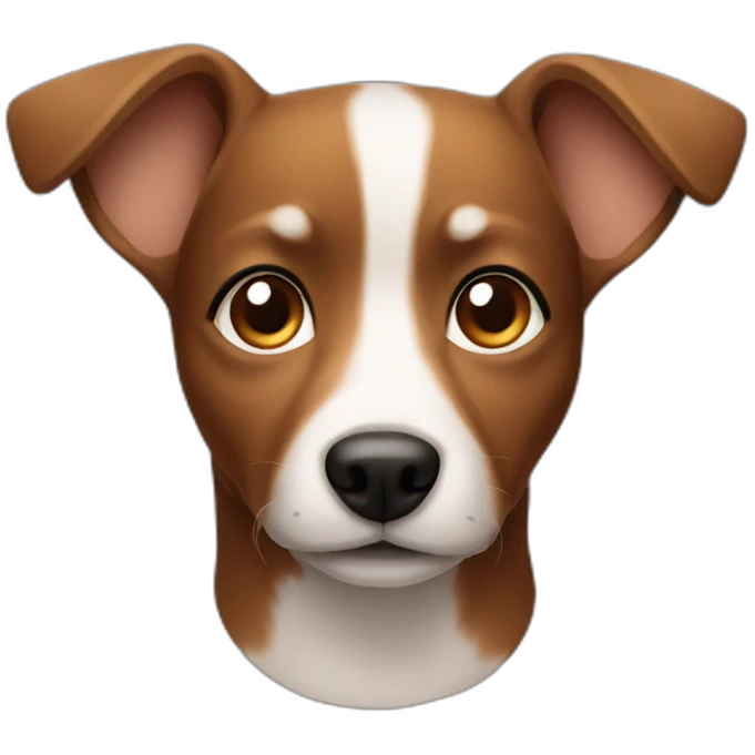 small dog face completely brown in color emoji