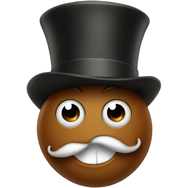 poop wearing a top hat emoji