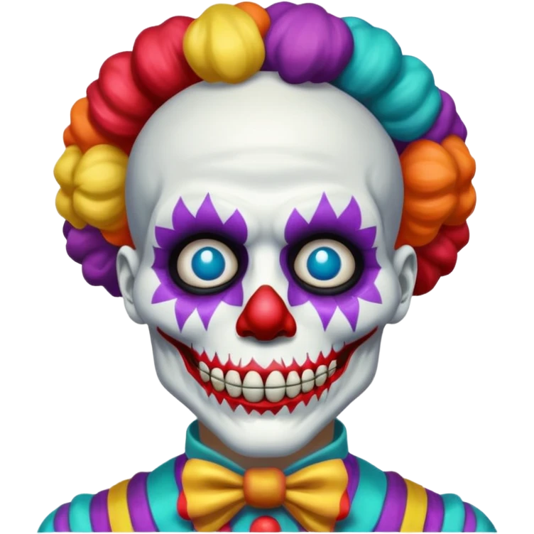 cute skeleton man clown with makeup emoji