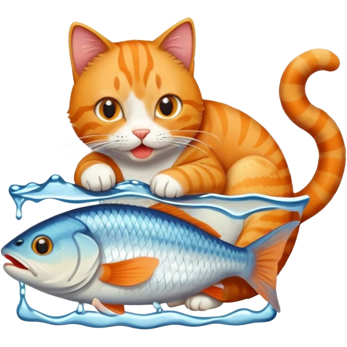 A cat eat fish emoji