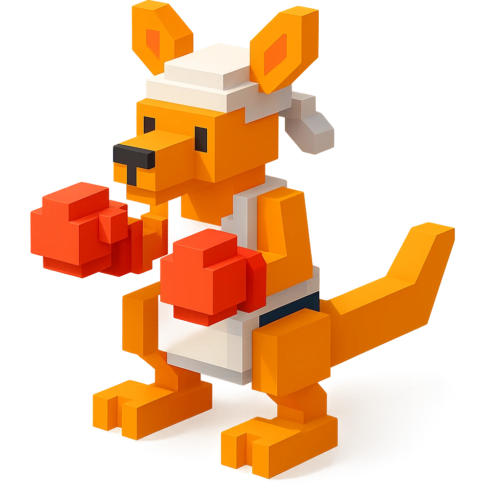 кенгуру в боксерских перчатках и белой дюраге, no background emoji