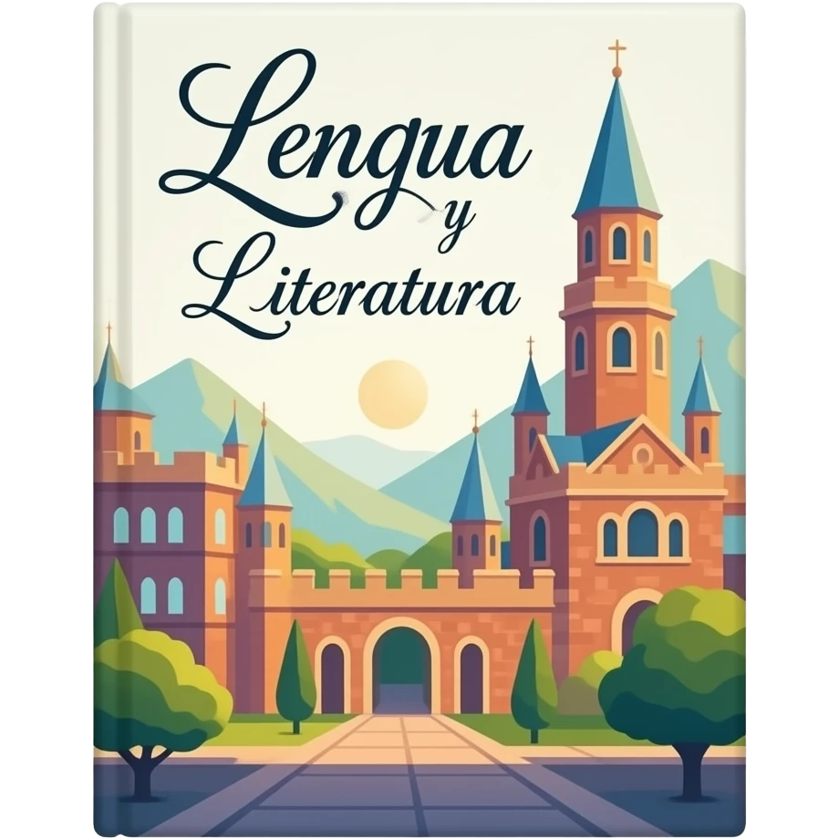 que sea mas bonito el libro que en la portada ponga '' Lengua y Literatura'' pero que sea un libro emoji