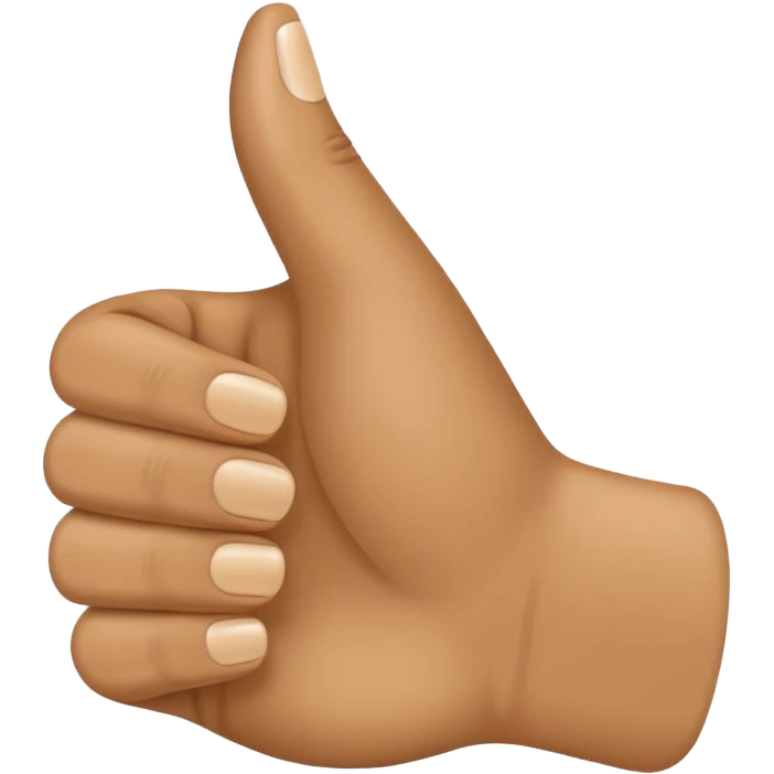 thumbs up with french tip emoji light brown skin emoji