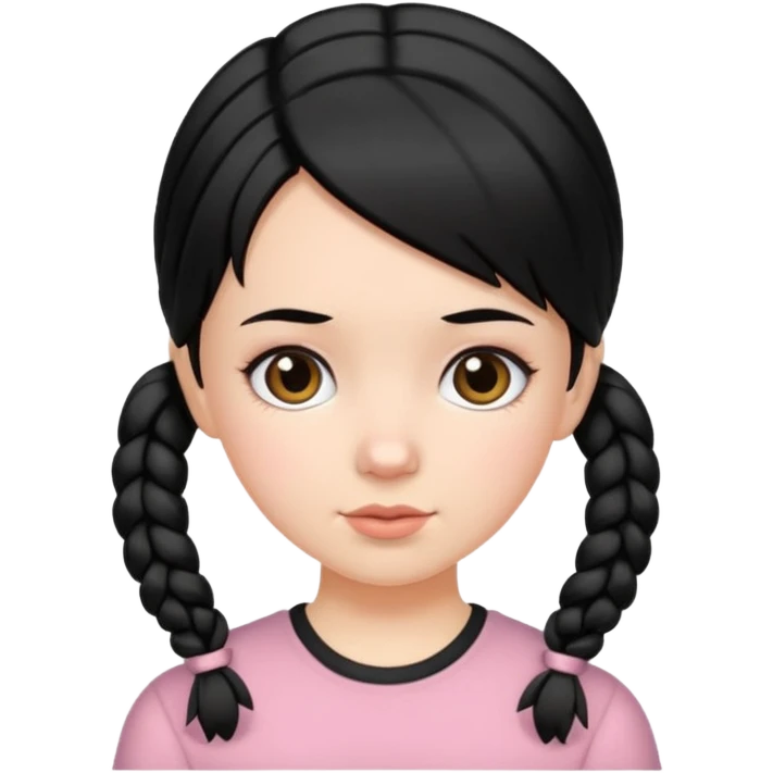white girl with pig tails haircut black emoji