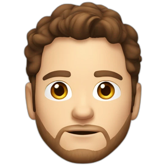 Chris Pratt brunette cartoon serious emoji