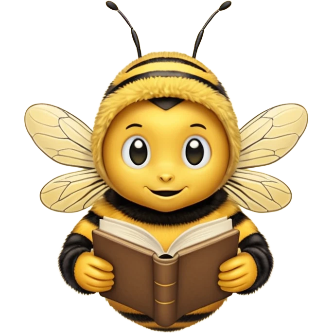 kitap okuyan arı emoji