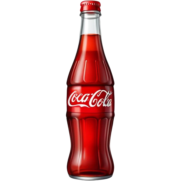 classic curved Coca-Cola style glass bottle with red liquid inside emoji