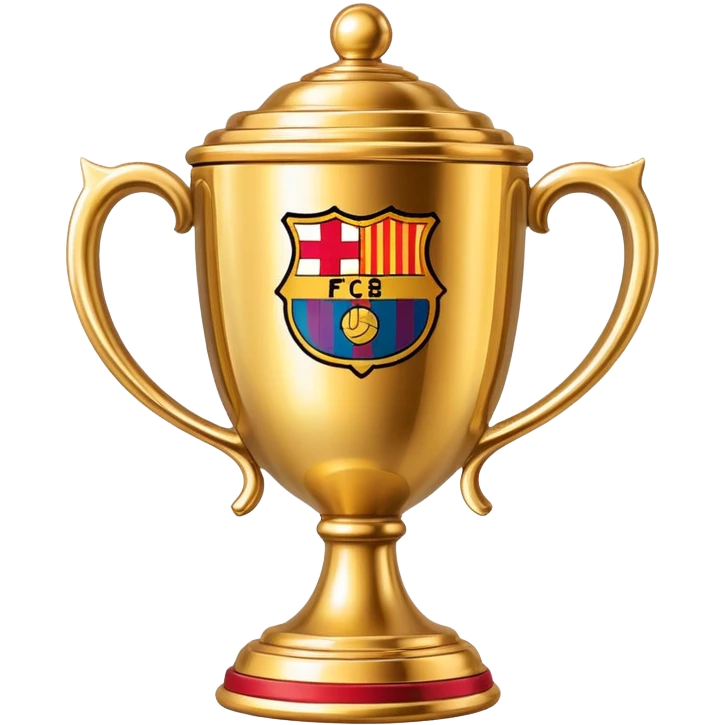 Barcelona logo with a el Classico cup emoji
