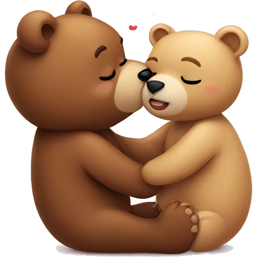 Bear love kissing a cute bear emoji