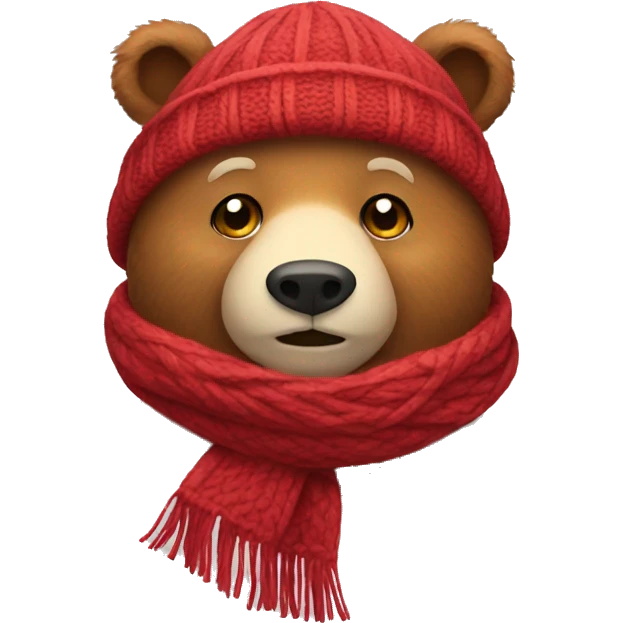 Bear with winter hat and scarf on emoji