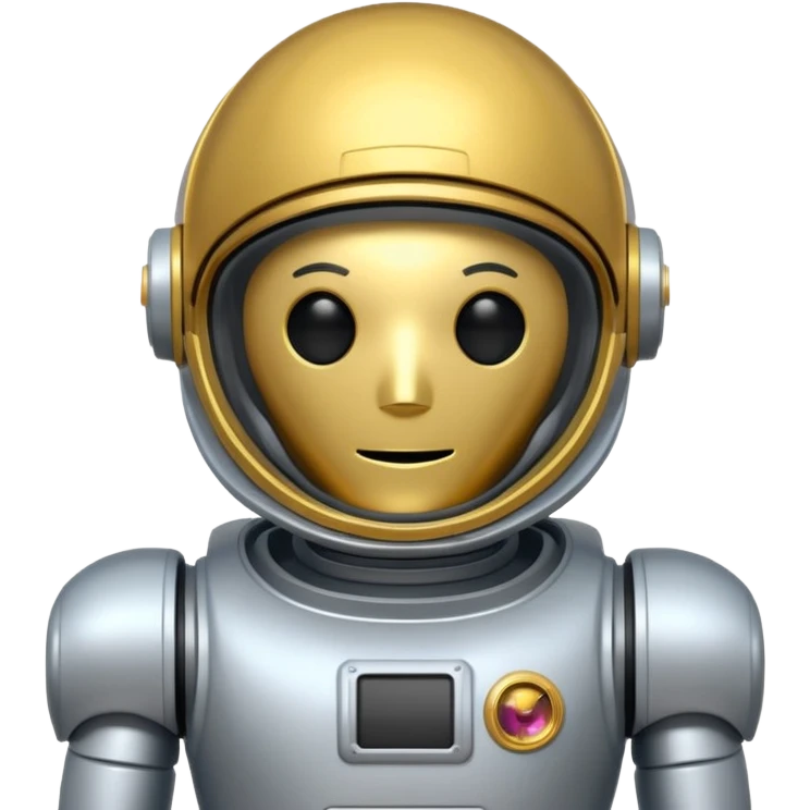 robot with golden astronaut's helmet  emoji
