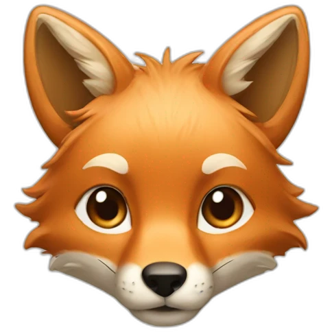 Fox With beige head hair  emoji