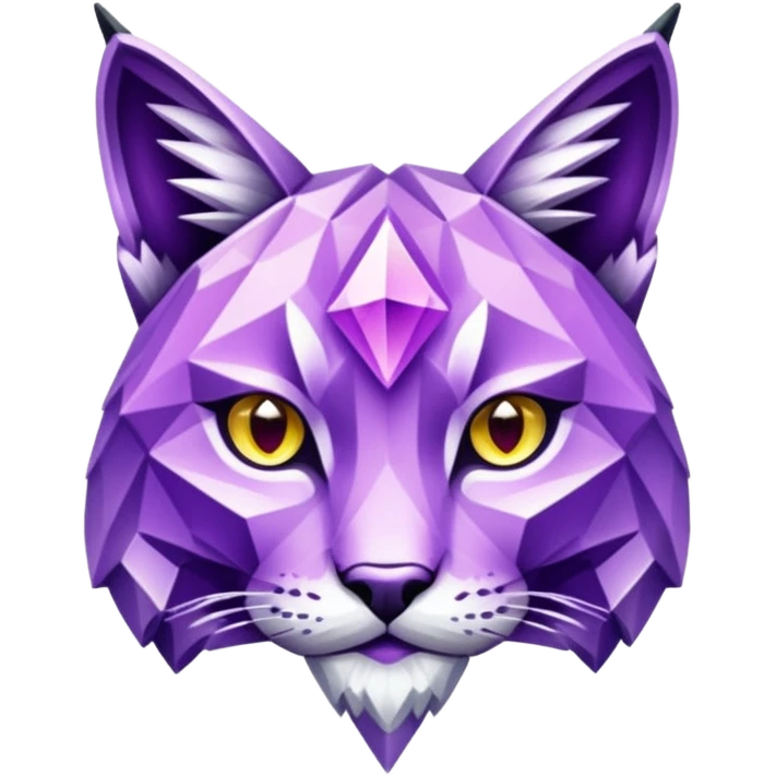 Lynx made of crystals that's purple emoji