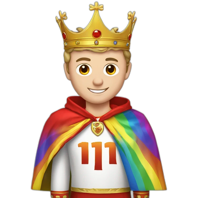 Jonathan Toews as a rainbow king with a royal robe on emoji