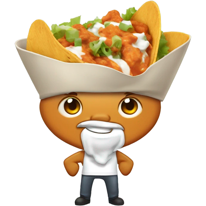 buffalo chicken tacos with cheese and sour cream emoji