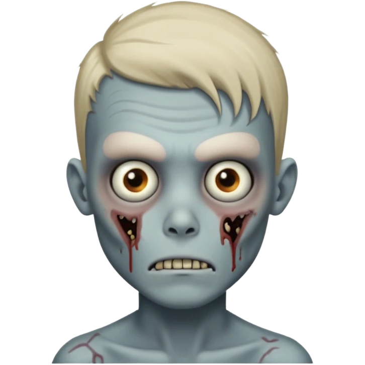zombie boy with one sided taper hair emoji