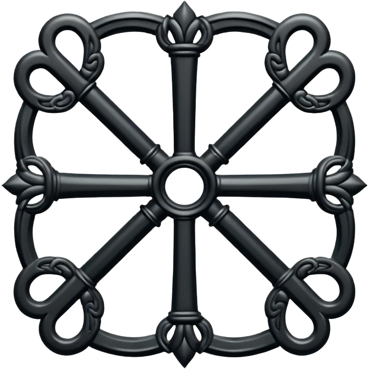 lauburu (Basque cross) icon with black outlines emoji