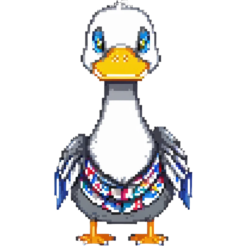 duck with duct tape and a silly face emoji