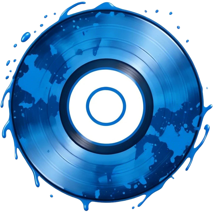  vinyl record blue  splatter  emoji
