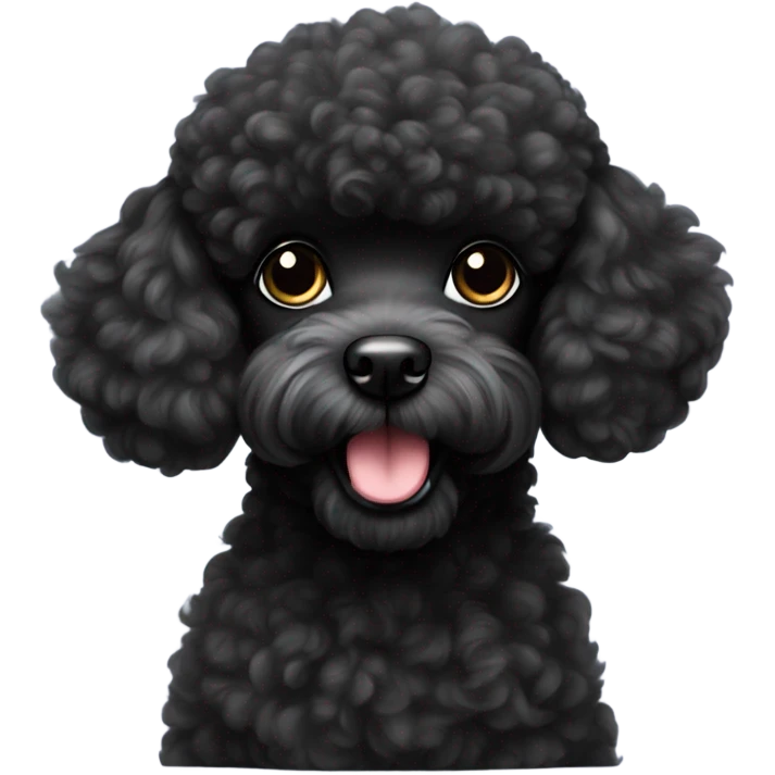 Small miniature black poodle  emoji
