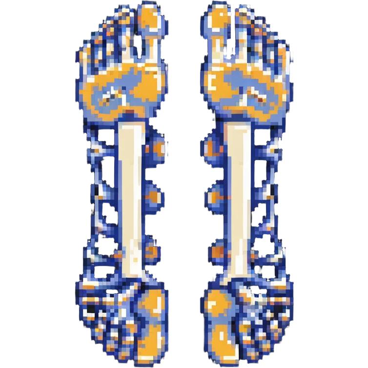 pixelated skeleton foot, bone structure of foot emoji