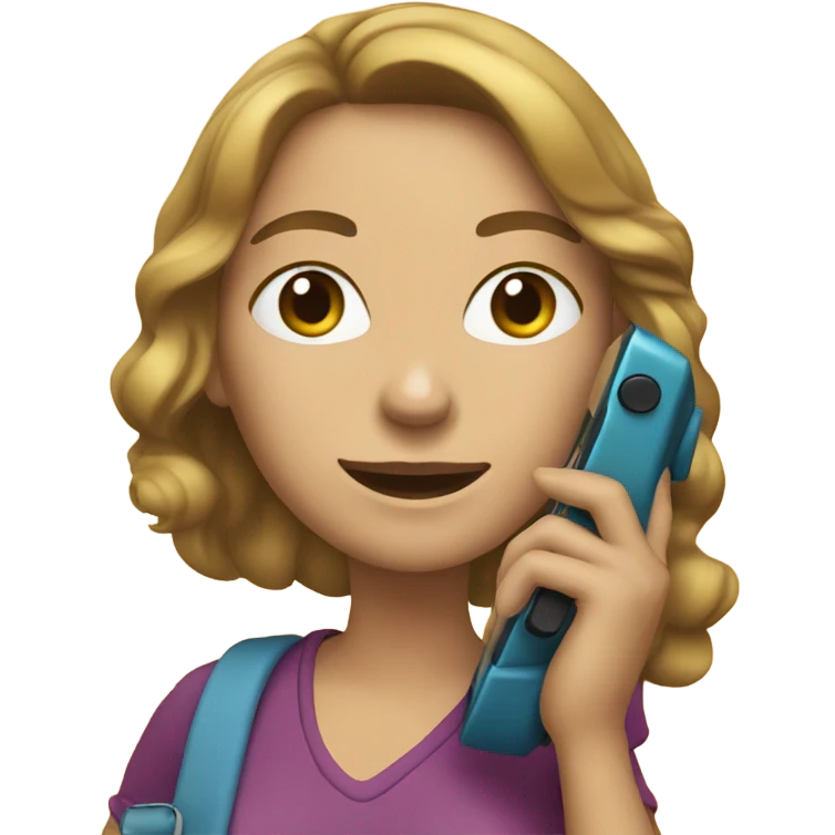 woman talking on the phone and holding another phone in her hand emoji