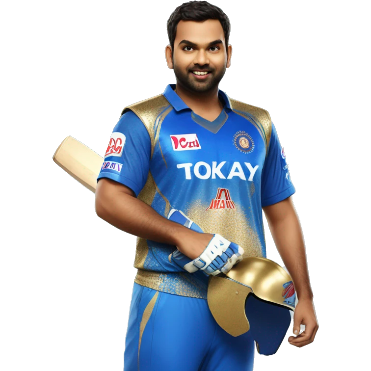 rohit sharma wearing mumbai indians jersey emoji