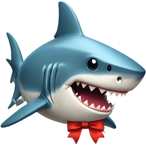 Shark with a BOW emoji