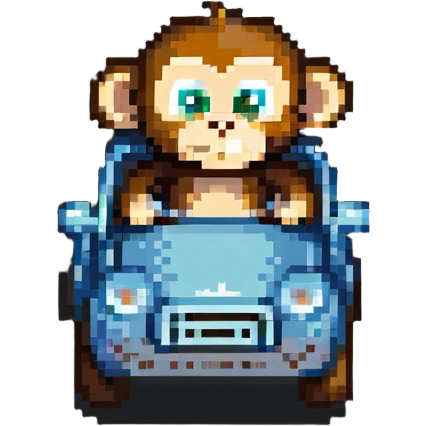 monkey driving a small car emoji