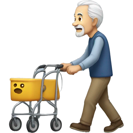 Old man with walker emoji