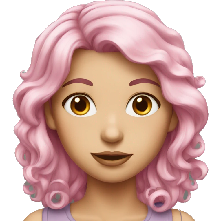 pink hair grey eyes lady emoji