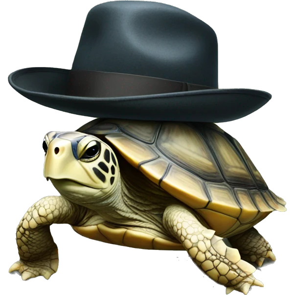 photorealistic turtle in a jewish hat  emoji