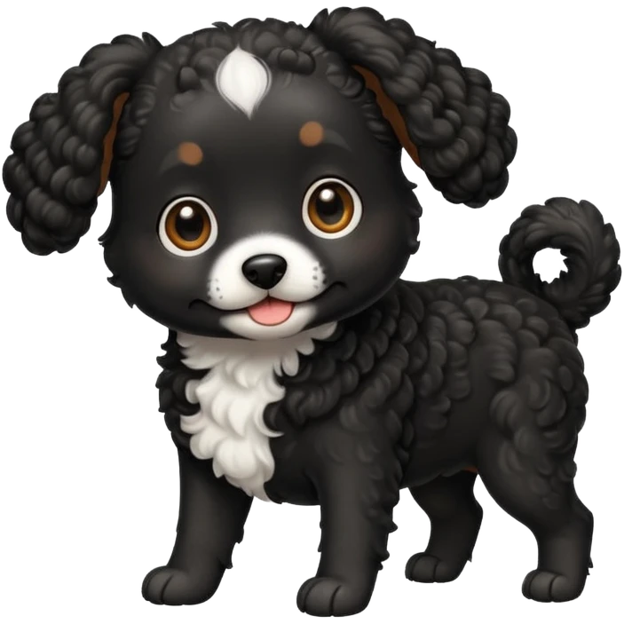 small black curly dog emoji