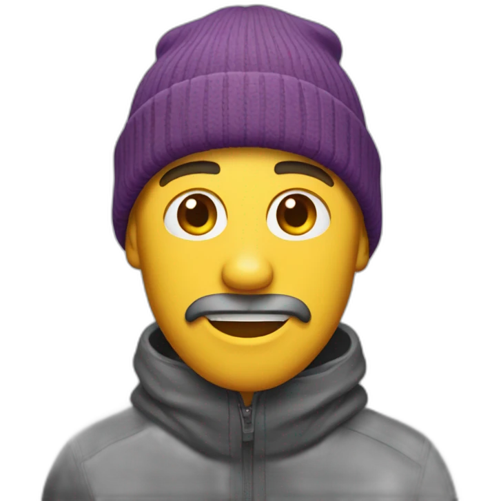 a man with a long jaw and beanie hat emoji
