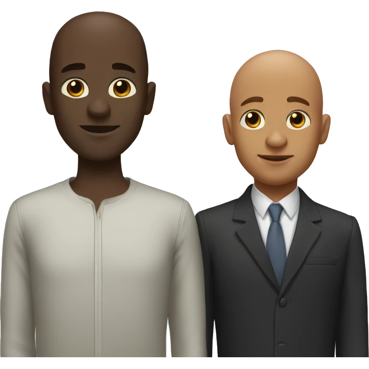 Two black men One bald One with curly hair.  emoji