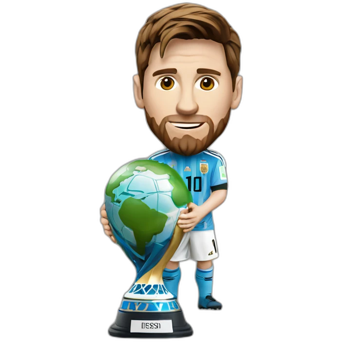 leo messi avec la coupe du monde emoji