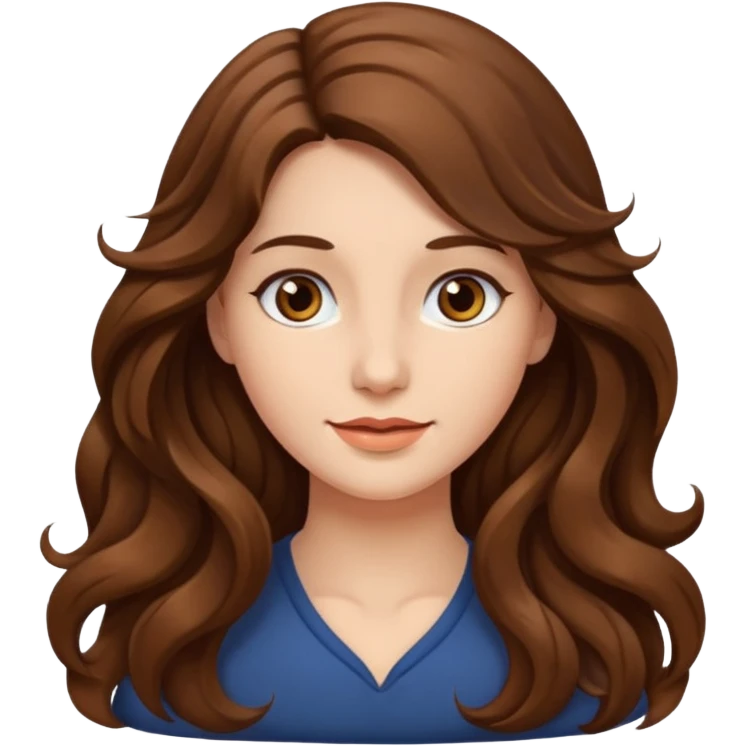 Portrait of woman with long wavy hair emoji
