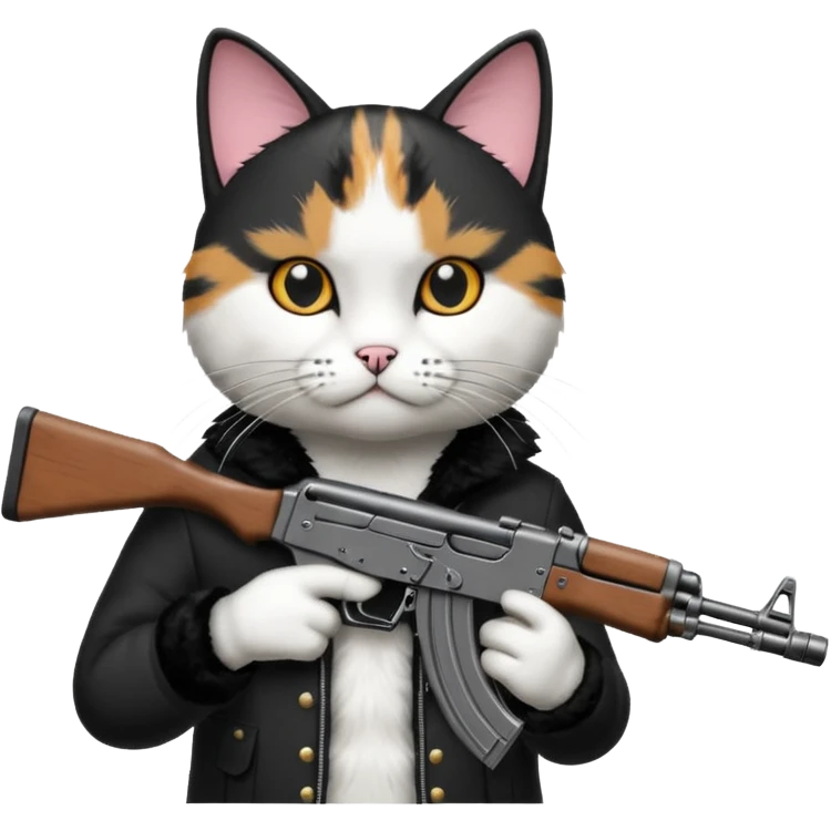 cat wearing ak47 emoji