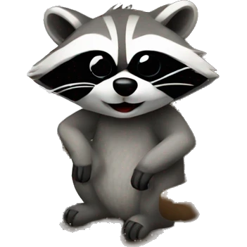 Raccoon in a rocker emoji