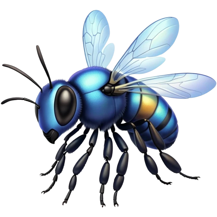Blue bee emoji