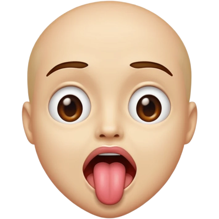 Tongue out but swaying with eyes popping emoji