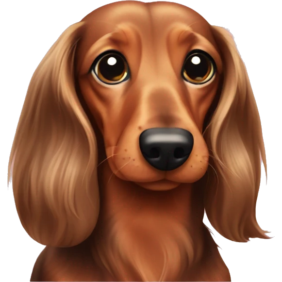 Long hair dachshund with pink nose emoji