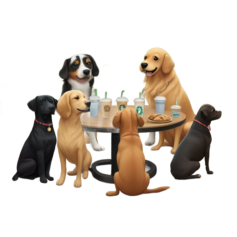 Starbucks with dogs emoji