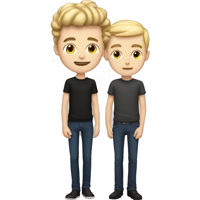 a brunette boy with his blonde boyfriend emoji