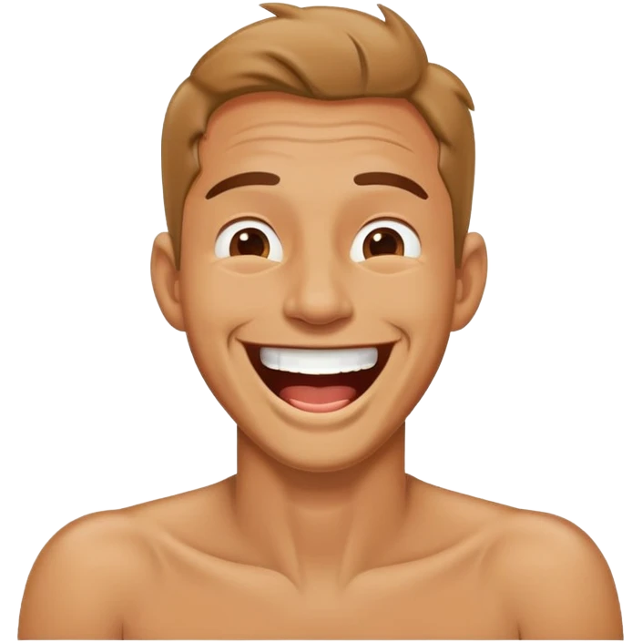 Man holding neck while laughing  emoji