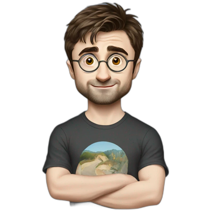 daniel radcliffe cartoon wearing tee emoji