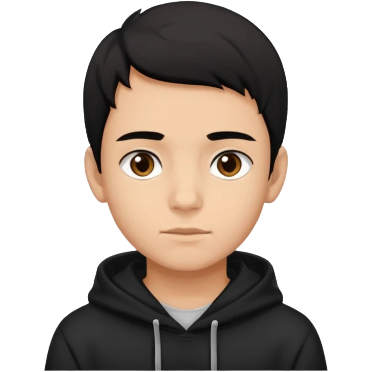 Chłopak ciemno brązowe oczy czarne włosy bluza czarna i taki bardziej żeby wyglądał na 18 latka emoji