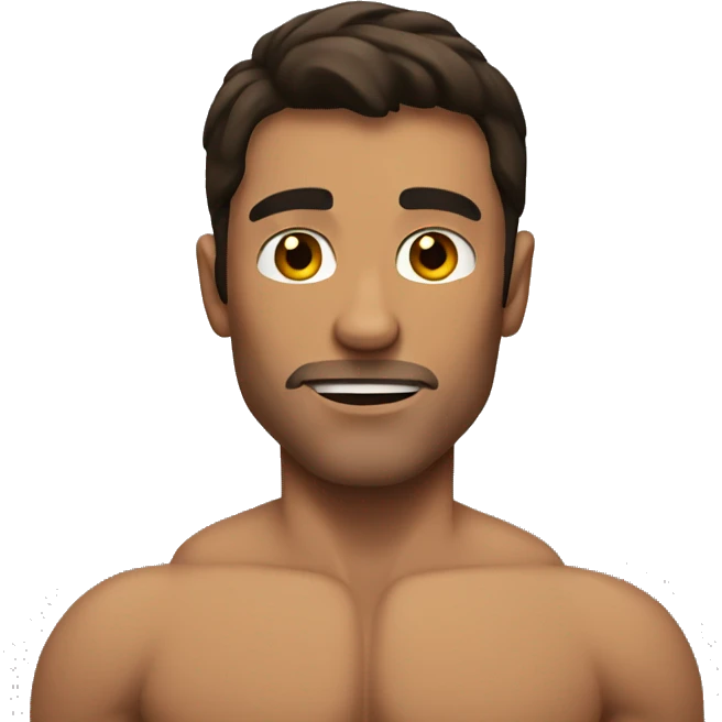 Brunette man with muscles  emoji
