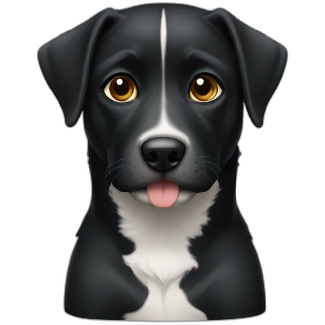 perro negro con cuello blanco  emoji
